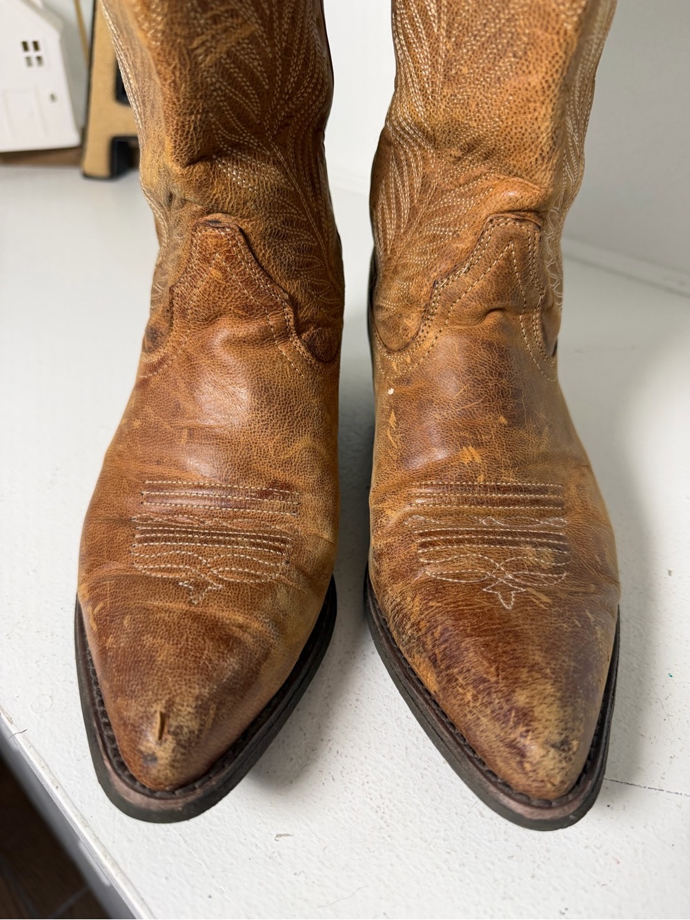 Ariat Cowboy Boots Women's 8B Brown Leather Point Toe Western Cowgirl Boots - Picture 3 of 10